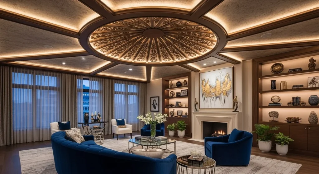 10 Ceiling Design Ideas to Transform Your Living Room from Above 13 10 Ceiling Design Ideas-min