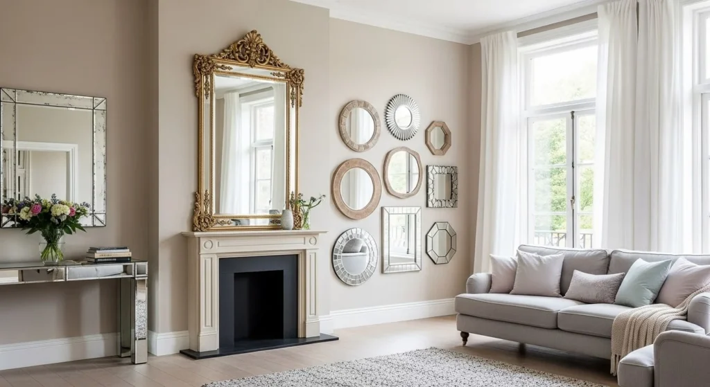 8 Mirror Decor Ideas to Brighten and Enlarge Your Living Room 11 8 Mirror Decor Ideas-min
