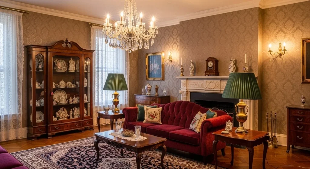 10 Vintage-Inspired Living Room Ideas for a Touch of Nostalgia 6 Add Classic Lighting Fixtures