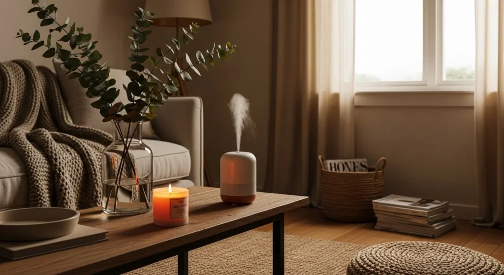 11 Earthy Living Room Ideas to Bring Nature Indoors 11 Add Cozy, Nature-Inspired Scents