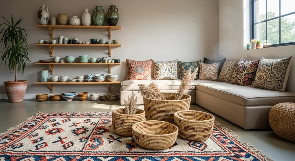 7 Eclectic Living Room Ideas to Elevate Your Home Decor 9 Add Global Accents