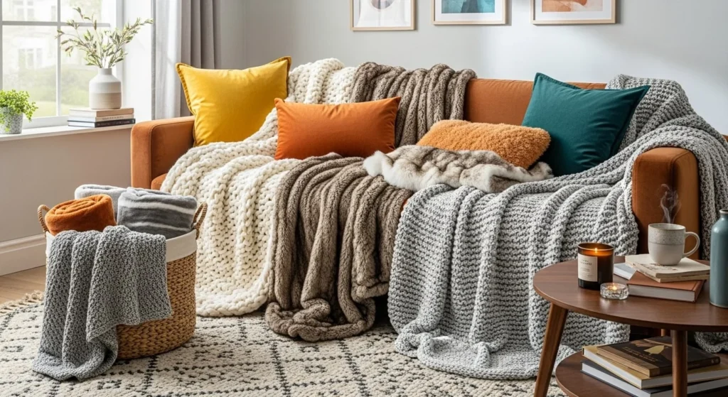 9 Cozy Living Room Ideas to Transform Your Space This Winter 3 Add Layers of Soft Textures-min