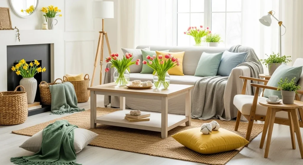 9 Fresh Spring Living Room Ideas to Brighten Your Space 8 Add Natural Textures