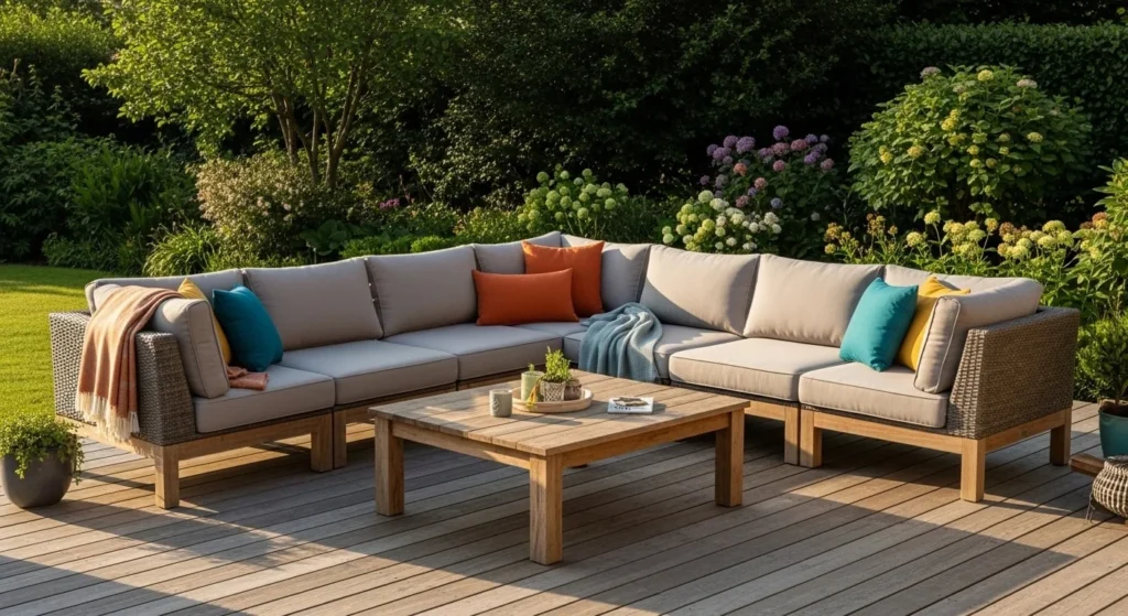 7 Cozy Outdoor Living Room Ideas to Create Your Perfect Relaxing Space 3 Add Plush, Weather-Resistant Seating-min