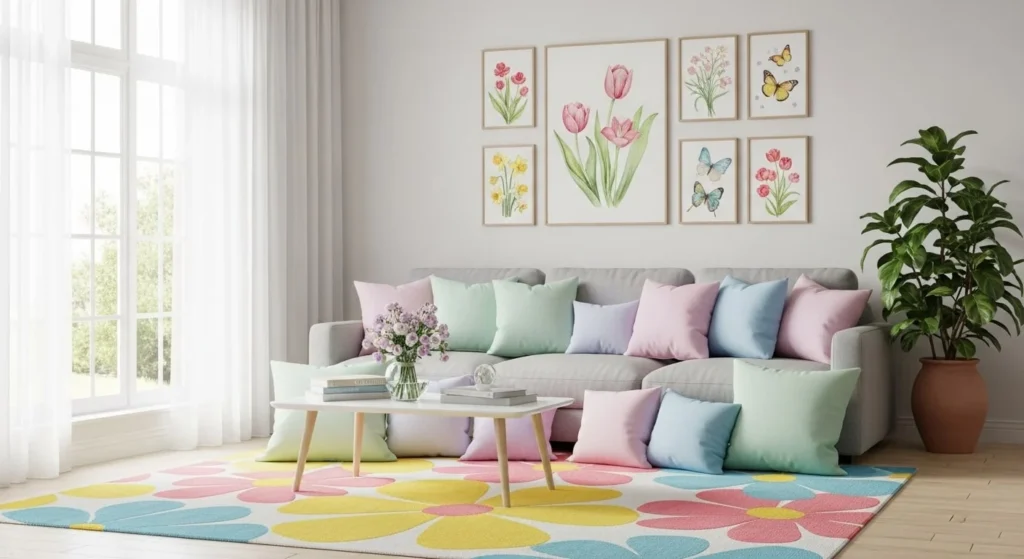 7 Spring Styling Tips for a Fresh Living Room Reset 8 Add Pops of Color-min