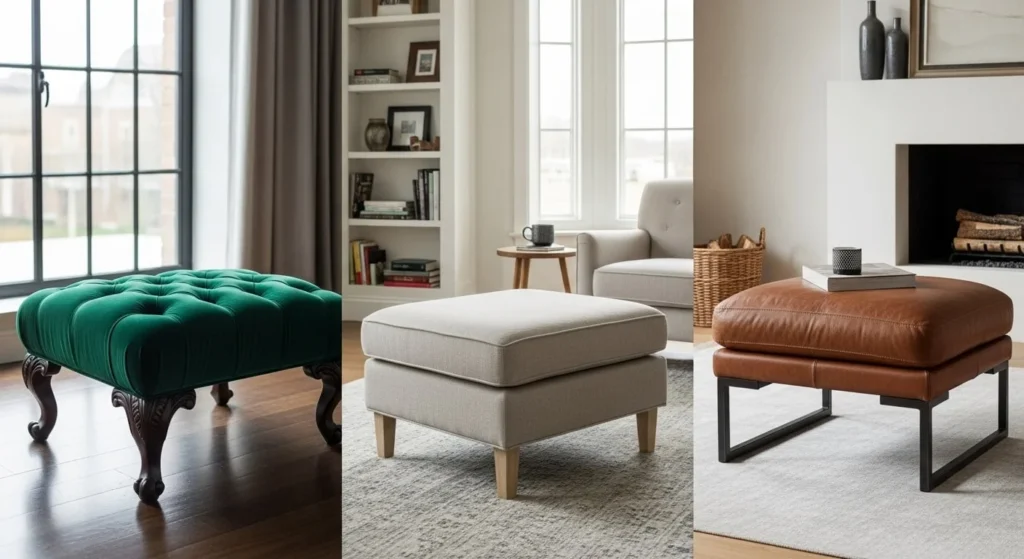 8 Ottoman Styling Ideas to Add Comfort and Function 6 Add Texture with Fabric Choices-min
