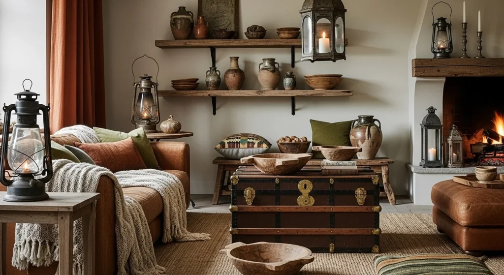 4 Rustic Living Room Ideas 6 Add Vintage and Handcrafted Decor