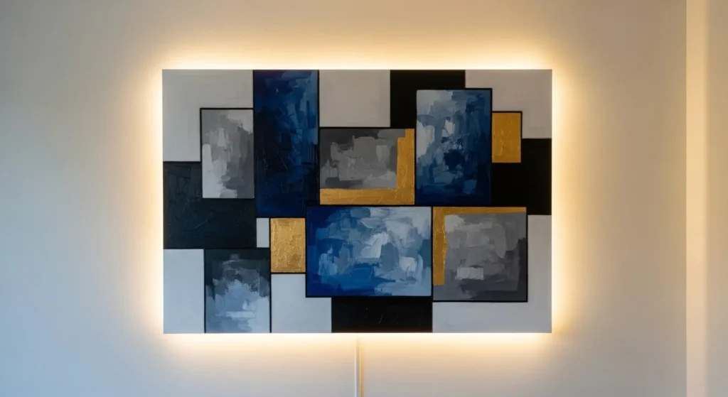 8 Ways to Use LED Strips for a Modern Living Room Glow 8 Behind Wall Art for a Gallery Look-min