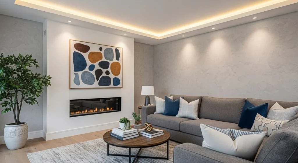 8 Ways to Use LED Strips for a Modern Living Room Glow 5 Ceiling Cove Lighting for Luxurious Ambiance-min