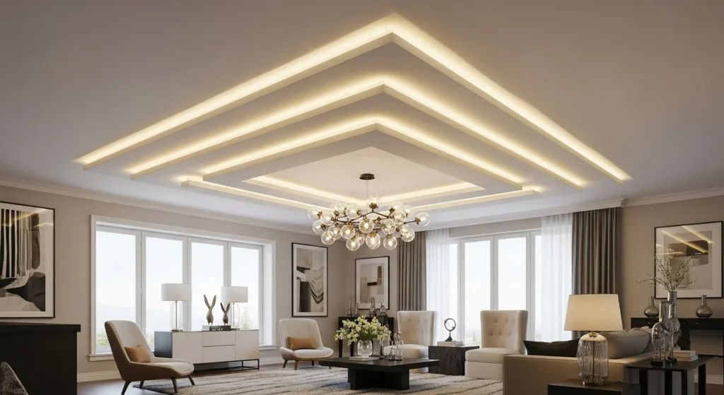 10 Ceiling Design Ideas to Transform Your Living Room from Above 2 Ceiling Design Ideas to Transform Your Living Room from Above-min