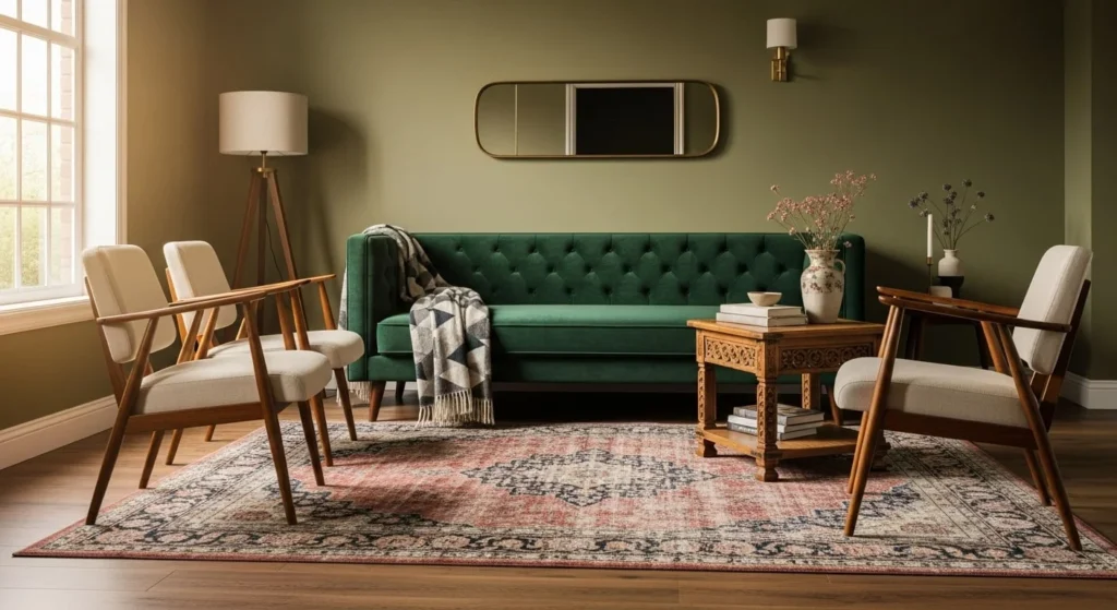 10 Vintage-Inspired Living Room Ideas for a Touch of Nostalgia 3 Choose Timeless Furniture Pieces