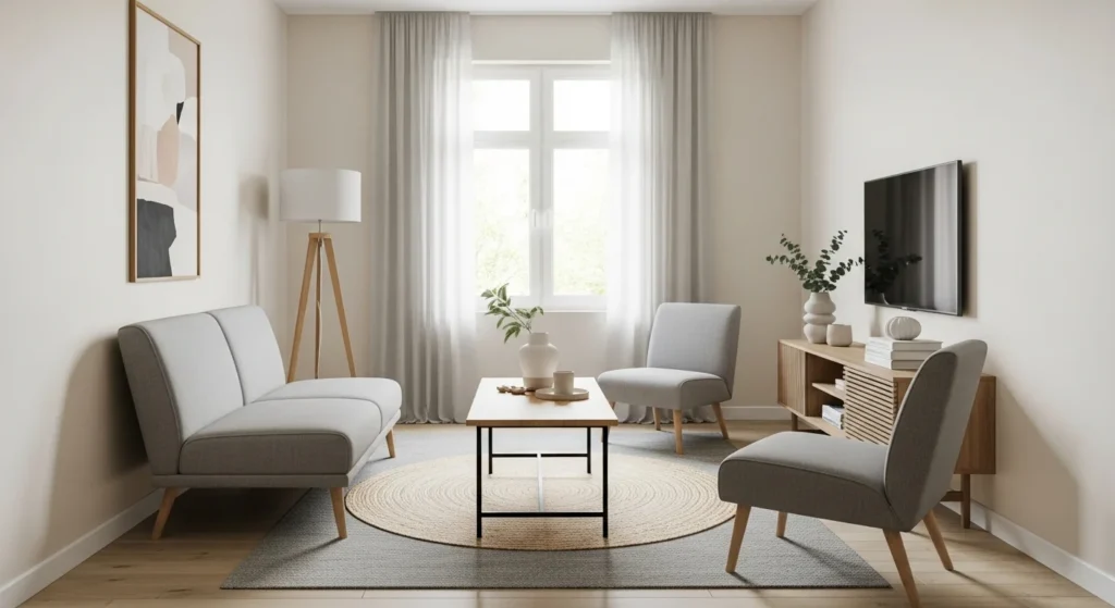 9 Small Living Room Decor Ideas to Maximize Space and Style 9 Right Scale of Furniture