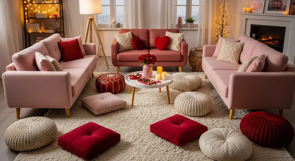 10 Valentine’s Day Living Room Decor Ideas for a Romantic Vibe 10 Cozy Seating Arrangement