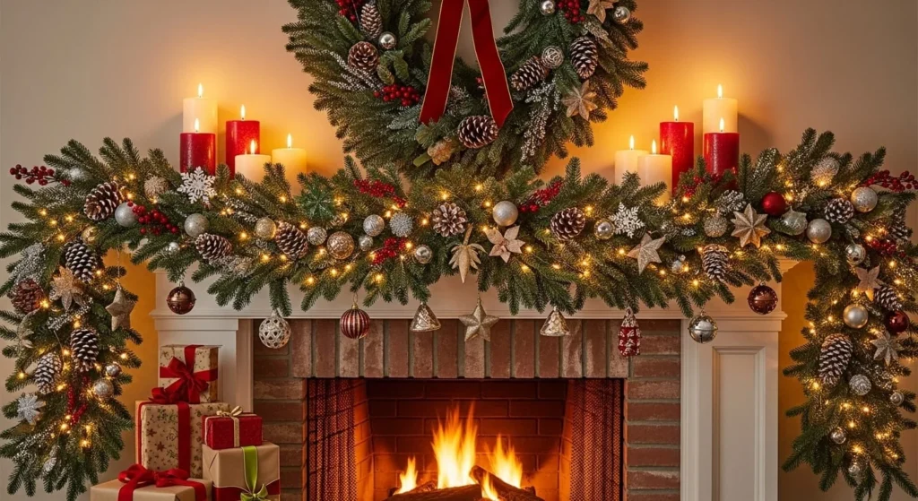 9 Fireplace Mantel Styling Ideas for Every Season 6 Cozy Winter Wonderland Mantel-min