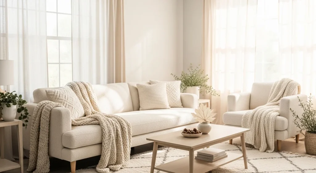 10 Fall-Inspired Living Room Ideas to Transform Your Space This Season 11 Cream and Ivory for Airy Warmth