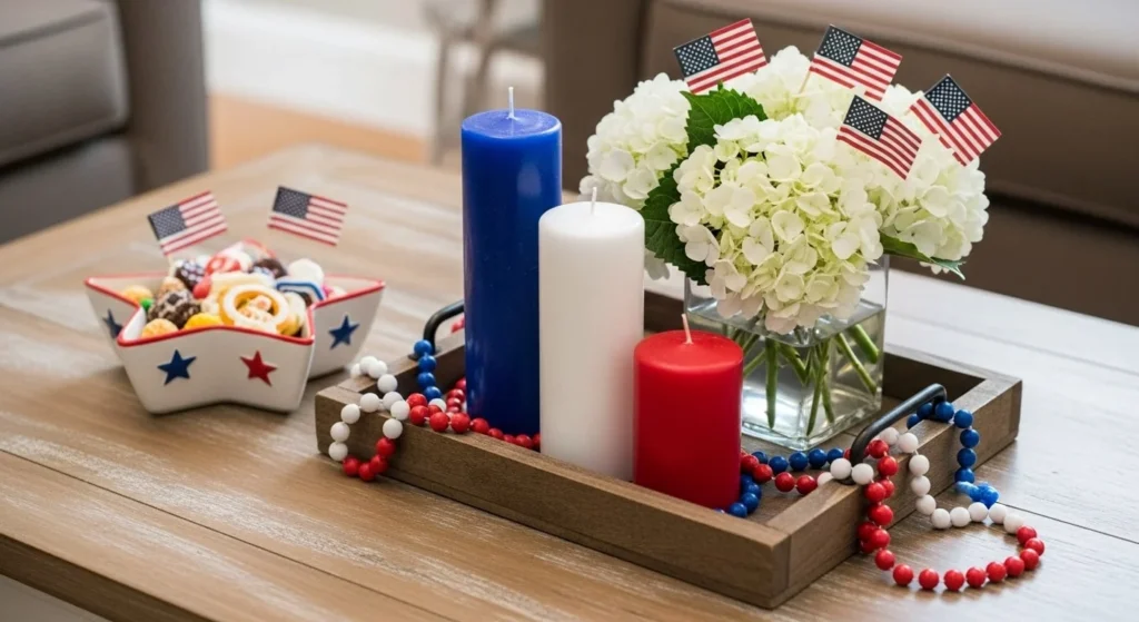 10 Fourth of July Living Room Decor Ideas for a Patriotic Touch 6 Create a Patriotic Centerpiece-min