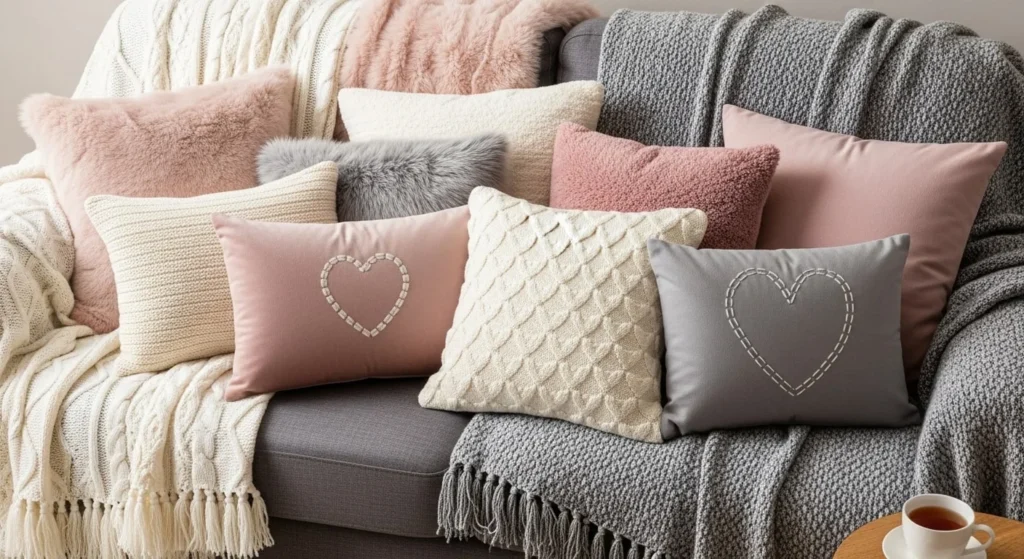 10 Valentine’s Day Living Room Decor Ideas for a Romantic Vibe 5 Decorative Cushions and Throws