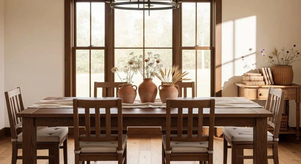 15 Earth Tone Ideas to Create a Timeless, Cozy Space 6 Deep Chocolate Wood Elements