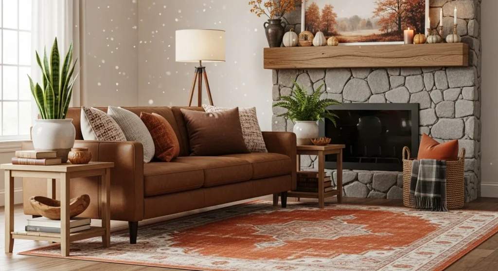 9 Living Room Color Combination Ideas to Elevate Your Space 7 Earthy Browns and Burnt Orange