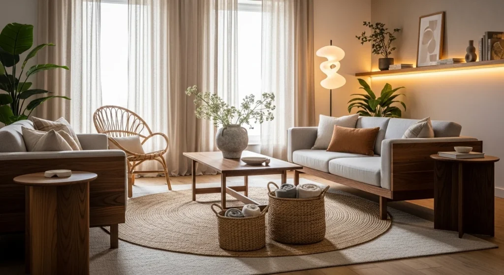 10 Japandi Living Room Ideas to Elevate Your Space with Minimalist Elegance 3 Embrace Natural Materials
