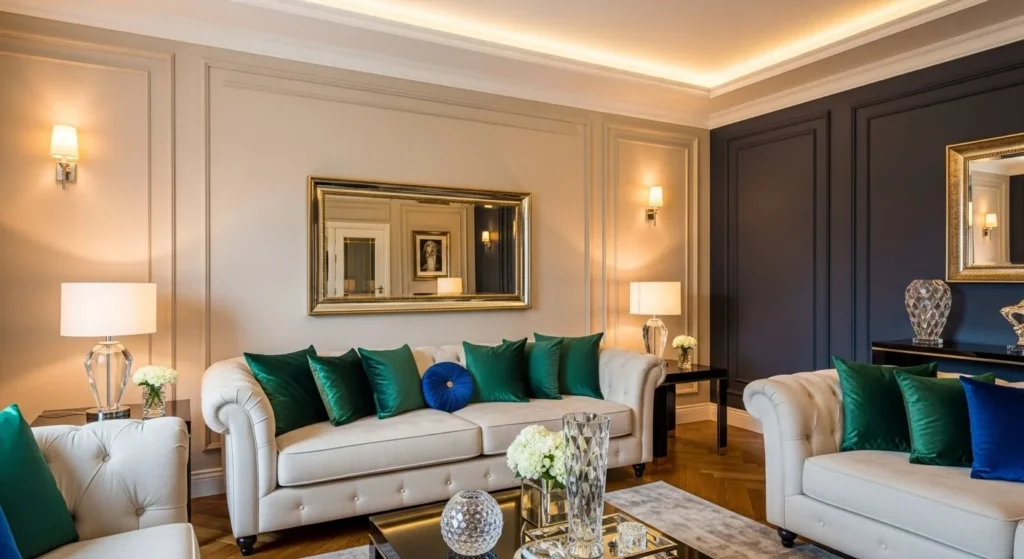 9 Glam Living Room Ideas for a Touch of Luxury 3 Embrace a Chic Color Palette-min