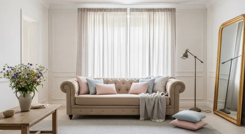 10 French Country Living Room Ideas for Timeless Elegance 3 Embrace a Soft, Neutral Color Palette-min