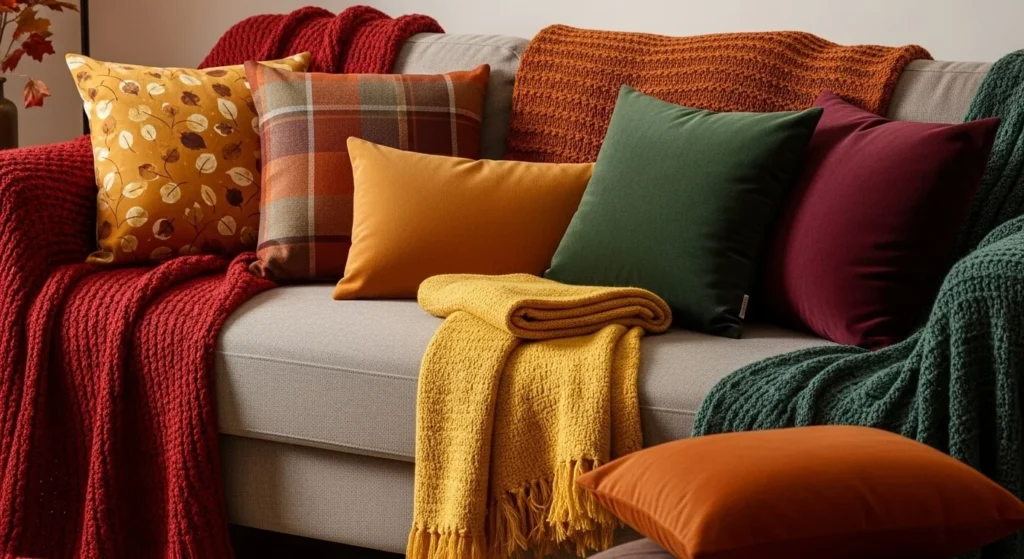 10 Thanksgiving Living Room Styling Ideas for Cozy Gatherings 3 Embrace a Warm Fall Color Palette-min