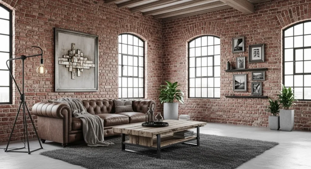 10 Accent Wall Ideas to Make Your Living Room Stand Out 6 Exposed Brick Wall-min