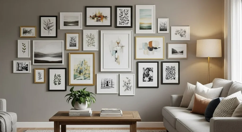 10 Accent Wall Ideas to Make Your Living Room Stand Out 7 Gallery Wall Accent-min