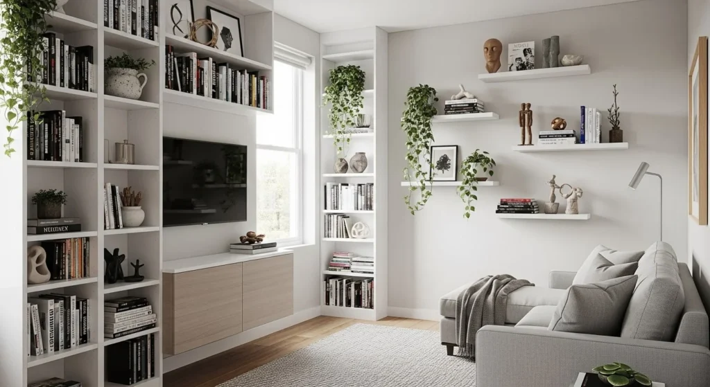 10 Small Living Room Ideas to Maximize Space and Style Efficiently 7 Go Vertical with Storage