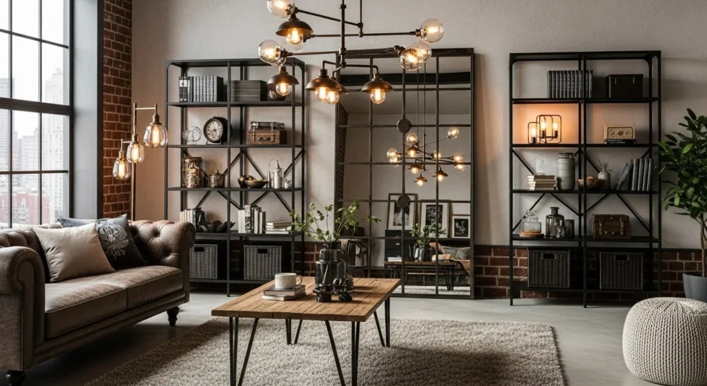 9 Industrial Living Room Designs for a Chic Urban Vibe 8 Highlight Metal Accents