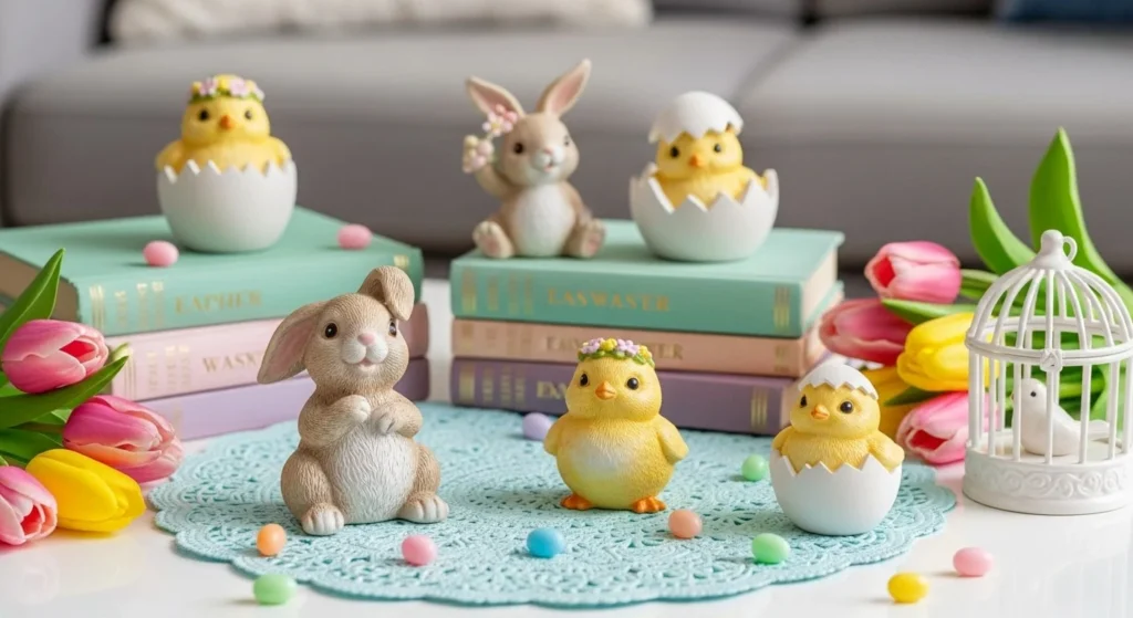 10 Easter Living Room Decor Ideas for a Cheerful Home 7 Incorporate Bunny and Chick Accents