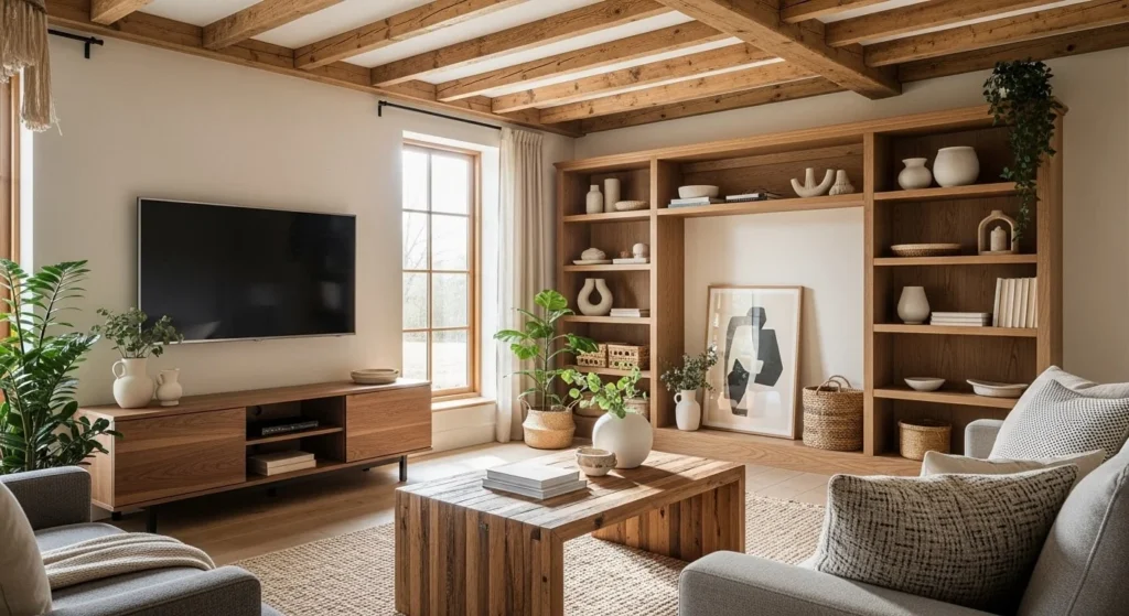 11 Earthy Living Room Ideas to Bring Nature Indoors 4 Incorporate Natural Wood Elements