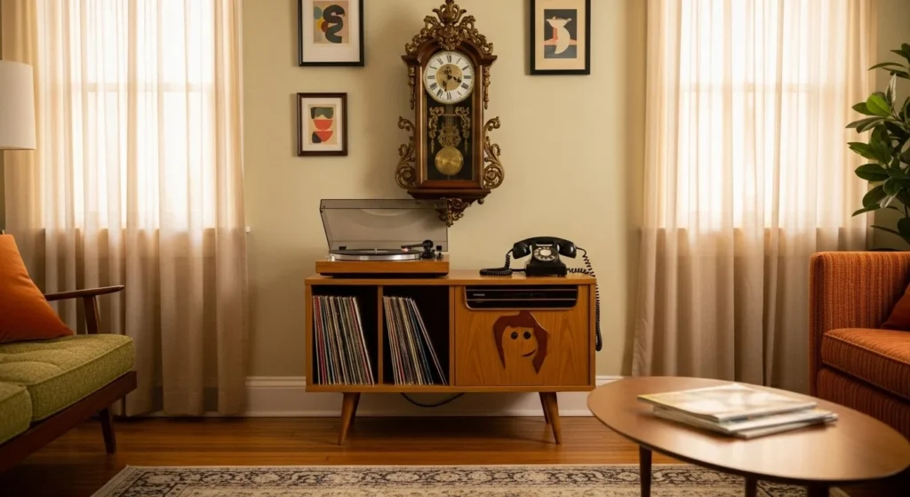 10 Vintage-Inspired Living Room Ideas for a Touch of Nostalgia 9 Incorporate Retro Technology & Decor