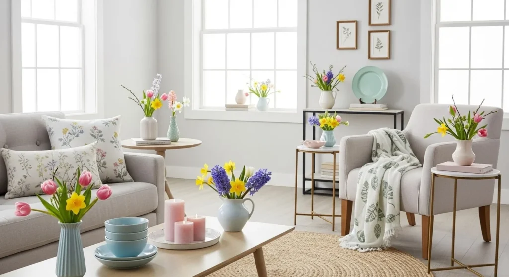 9 Fresh Spring Living Room Ideas to Brighten Your Space 11 Incorporate Seasonal Accents