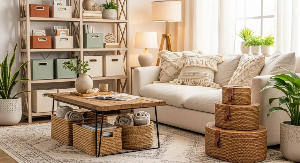 Incorporate Stylish Storage Baskets and Bins