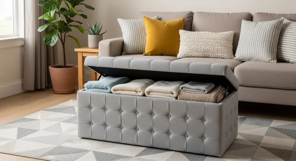 8 Ottoman Styling Ideas to Add Comfort and Function 4 Incorporate a Storage Ottoman-min
