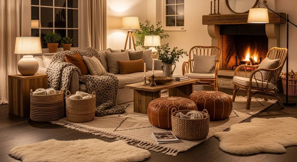 4 Rustic Living Room Ideas 5 Layer Cozy, Natural Textures