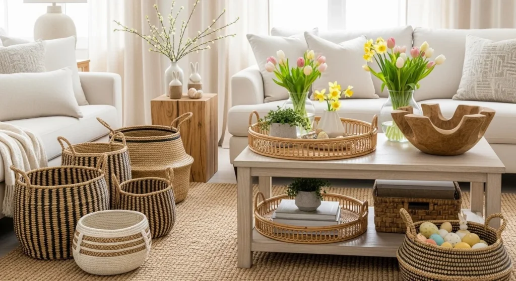 10 Easter Living Room Decor Ideas for a Cheerful Home 11 Layer in Natural Elements
