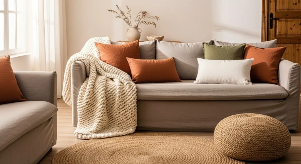 11 Earthy Living Room Ideas to Bring Nature Indoors 6 Layer with Organic Textures
