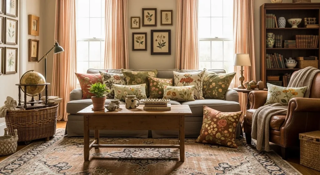 10 Vintage-Inspired Living Room Ideas for a Touch of Nostalgia 8 Mix Patterns for a Collected Look
