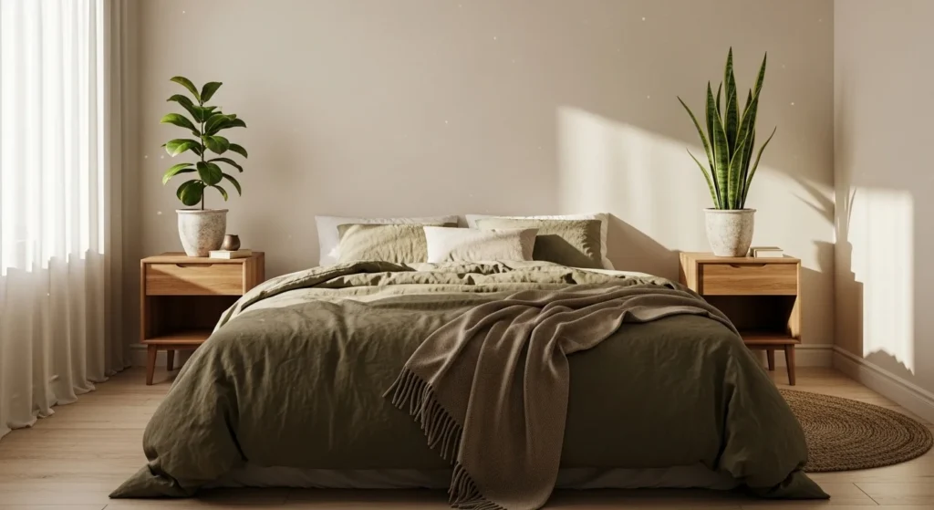 15 Earth Tone Ideas to Create a Timeless, Cozy Space 4 Olive Green Textiles for Natural Warmth