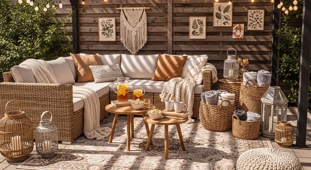 7 Cozy Outdoor Living Room Ideas to Create Your Perfect Relaxing Space 9 Personalize with Cozy Decor Accents-min