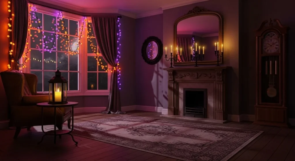 8 Halloween Living Room Decorating Ideas for a Fun and Spooky Atmosphere 4 Play with Spooky Lighting