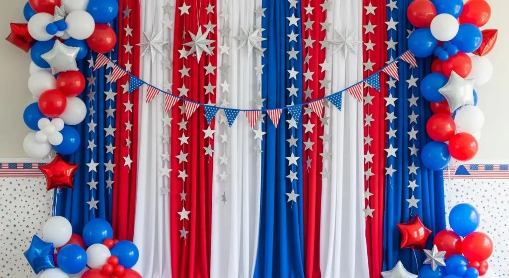 10 Fourth of July Living Room Decor Ideas for a Patriotic Touch 12 Set Up a Star-Spangled Accent Wall-min