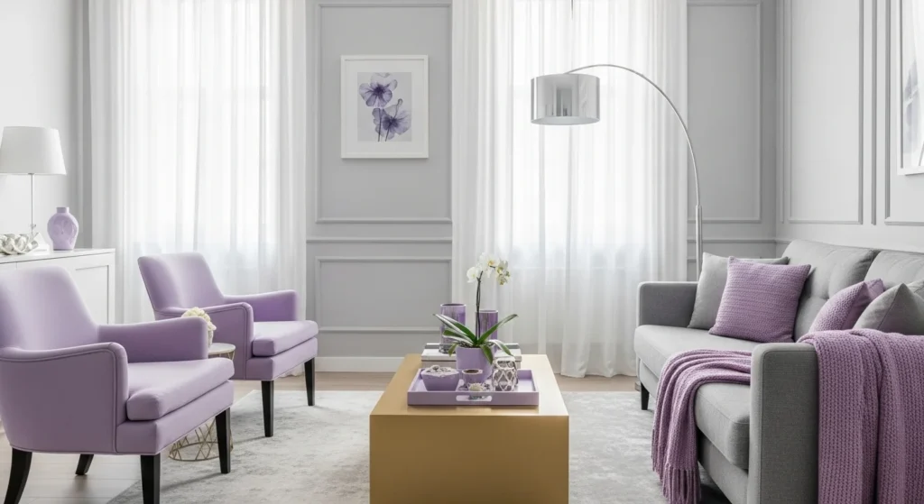 9 Living Room Color Combination Ideas to Elevate Your Space 10 Soft Lavender and Light Gray
