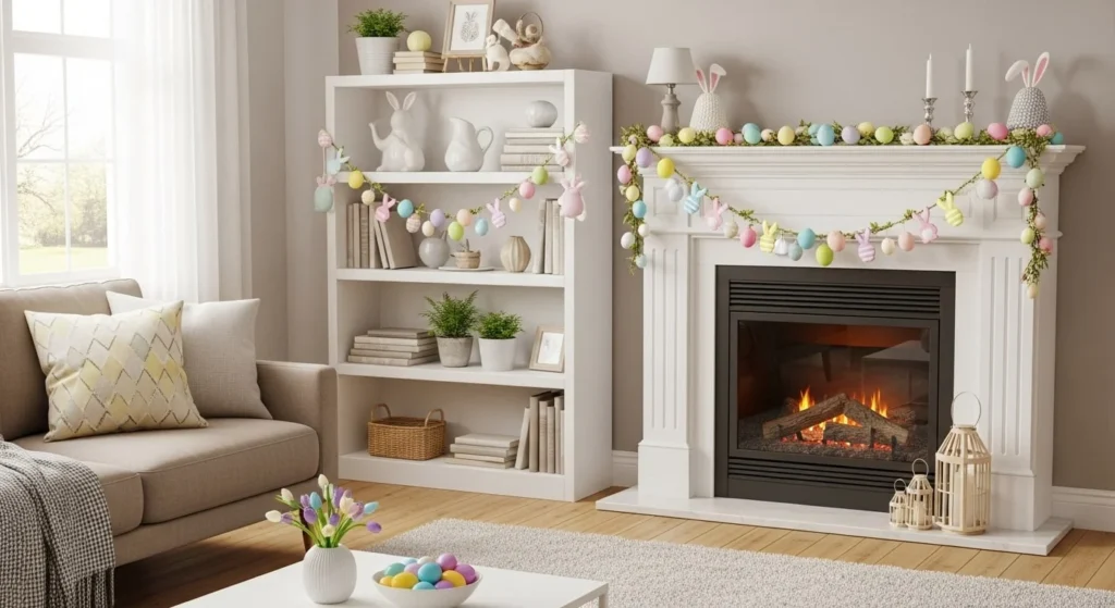10 Easter Living Room Decor Ideas for a Cheerful Home 9 Style with Easter Garlands