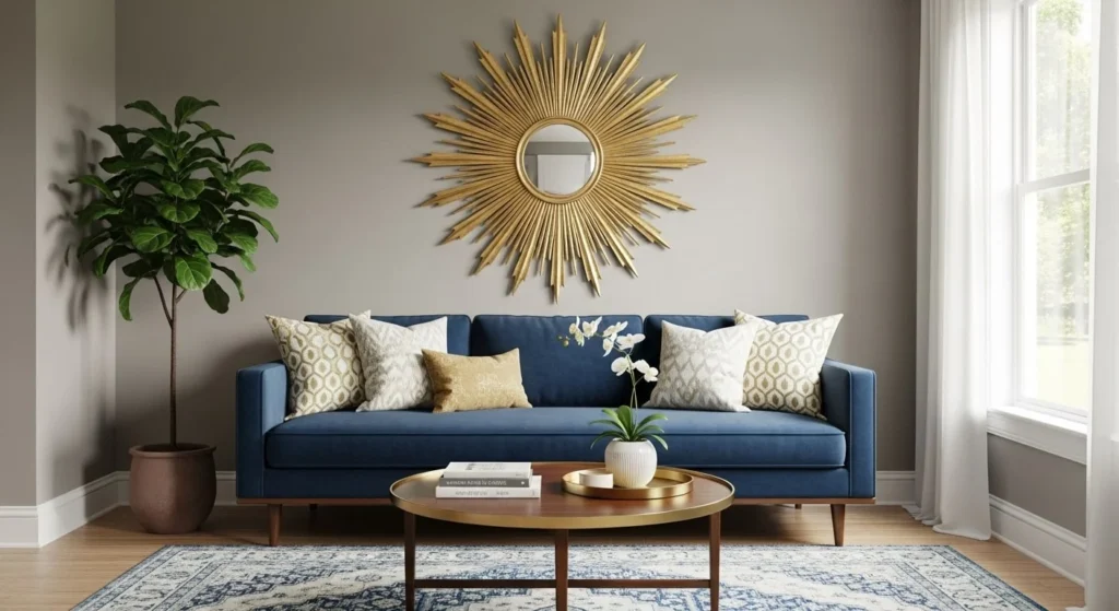 8 Mirror Decor Ideas to Brighten and Enlarge Your Living Room 10 Sunburst or Decorative Mirrors-min