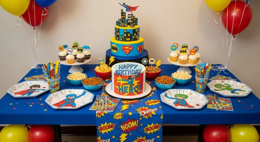 9 Birthday Party Living Room Decor Ideas for an At-Home Celebration 5 Themed Table Setup-min