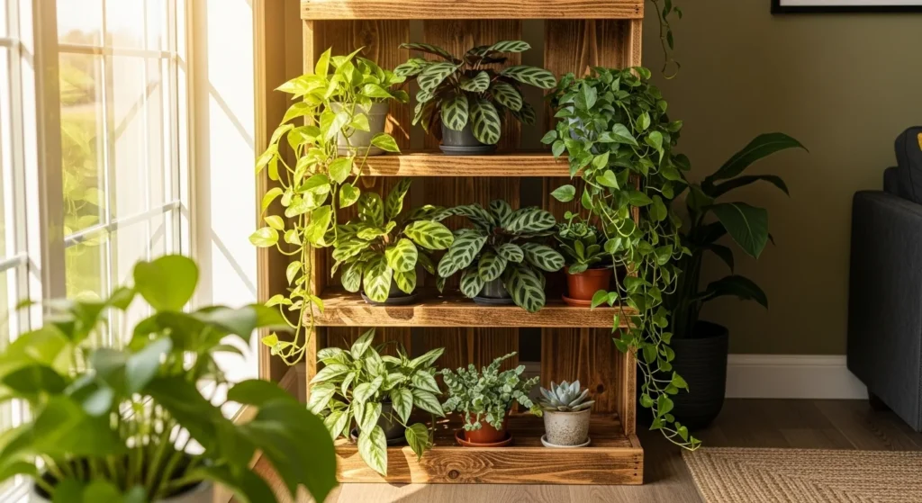5 Wooden Plant Stand Ideas for Stylish Indoor Gardening 4 Wooden Plant Stand for Multiple Plants